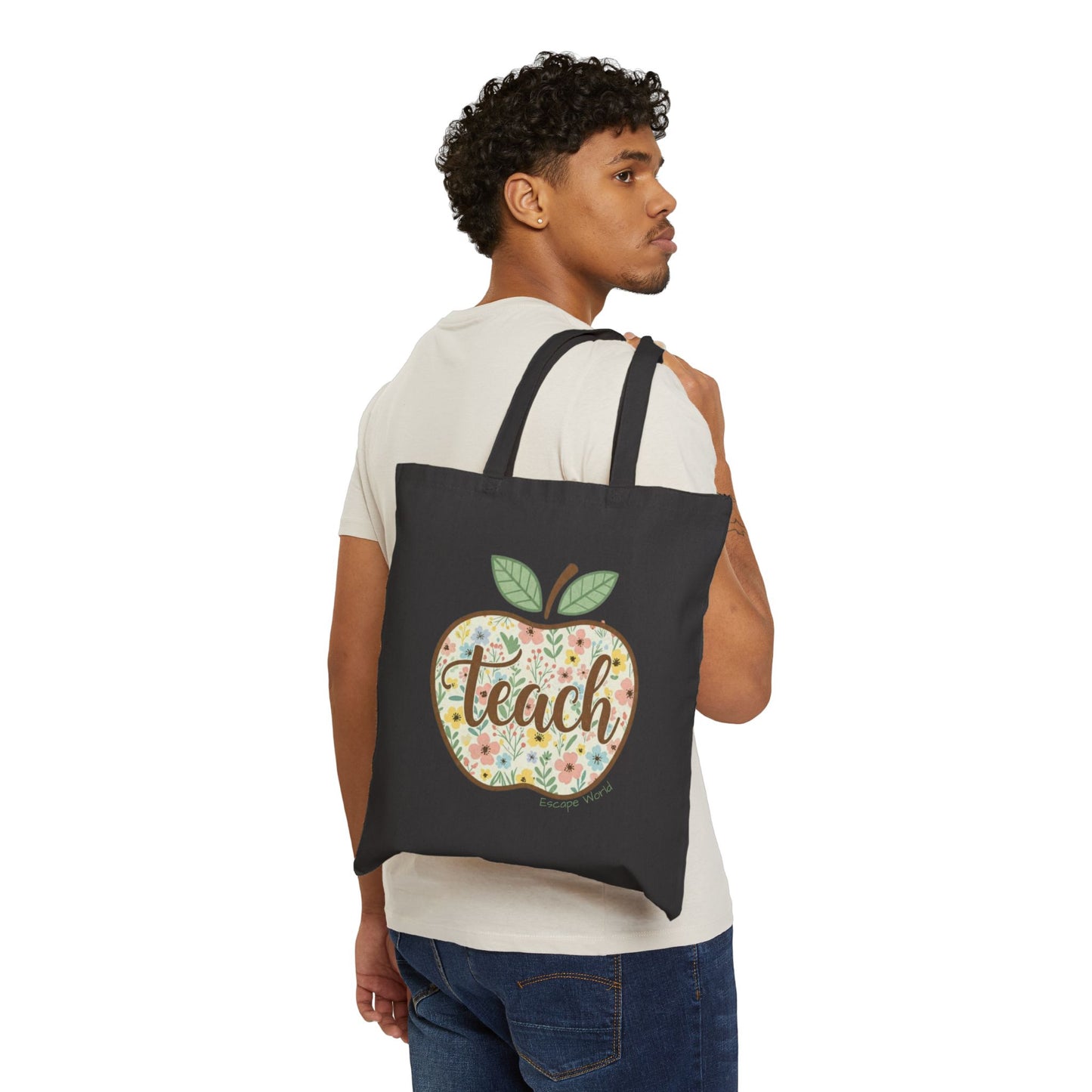 Apple-Themed Teacher Tote Bag