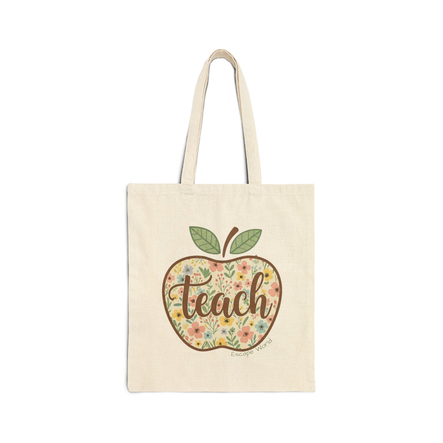 Apple-Themed Teacher Tote Bag