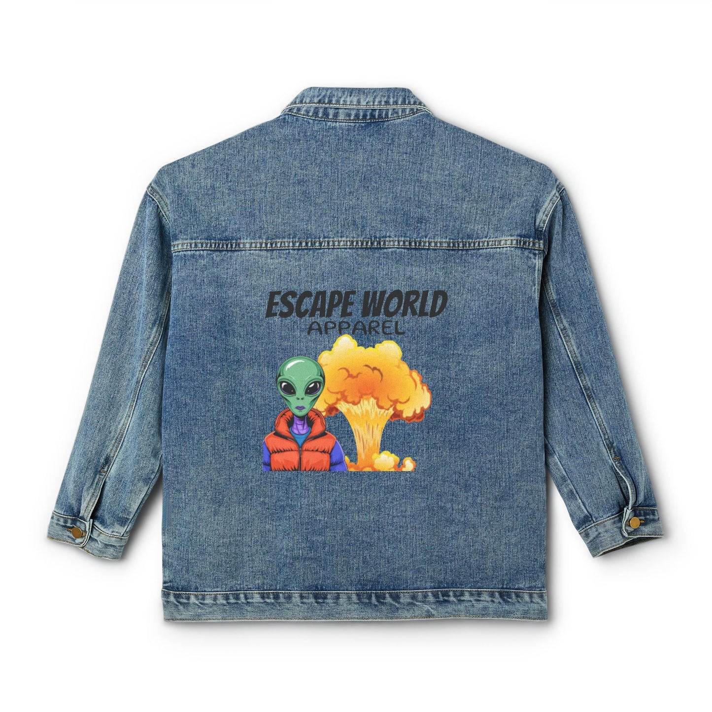 Women's Alien Print Denim Jacket