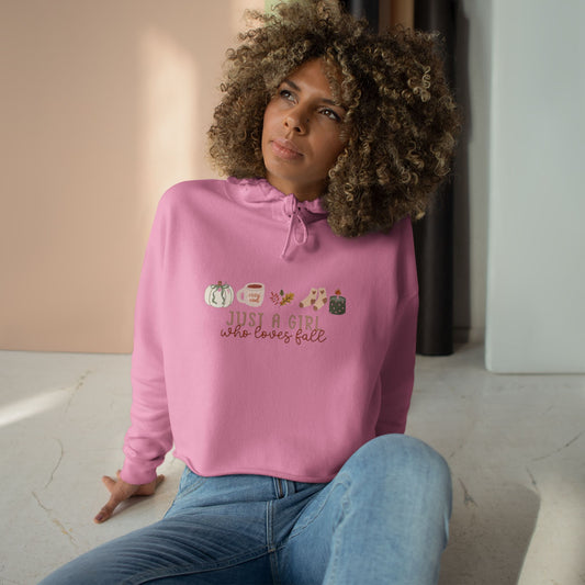 Just a Girl Who Loves Fall Cropped Hoodie
